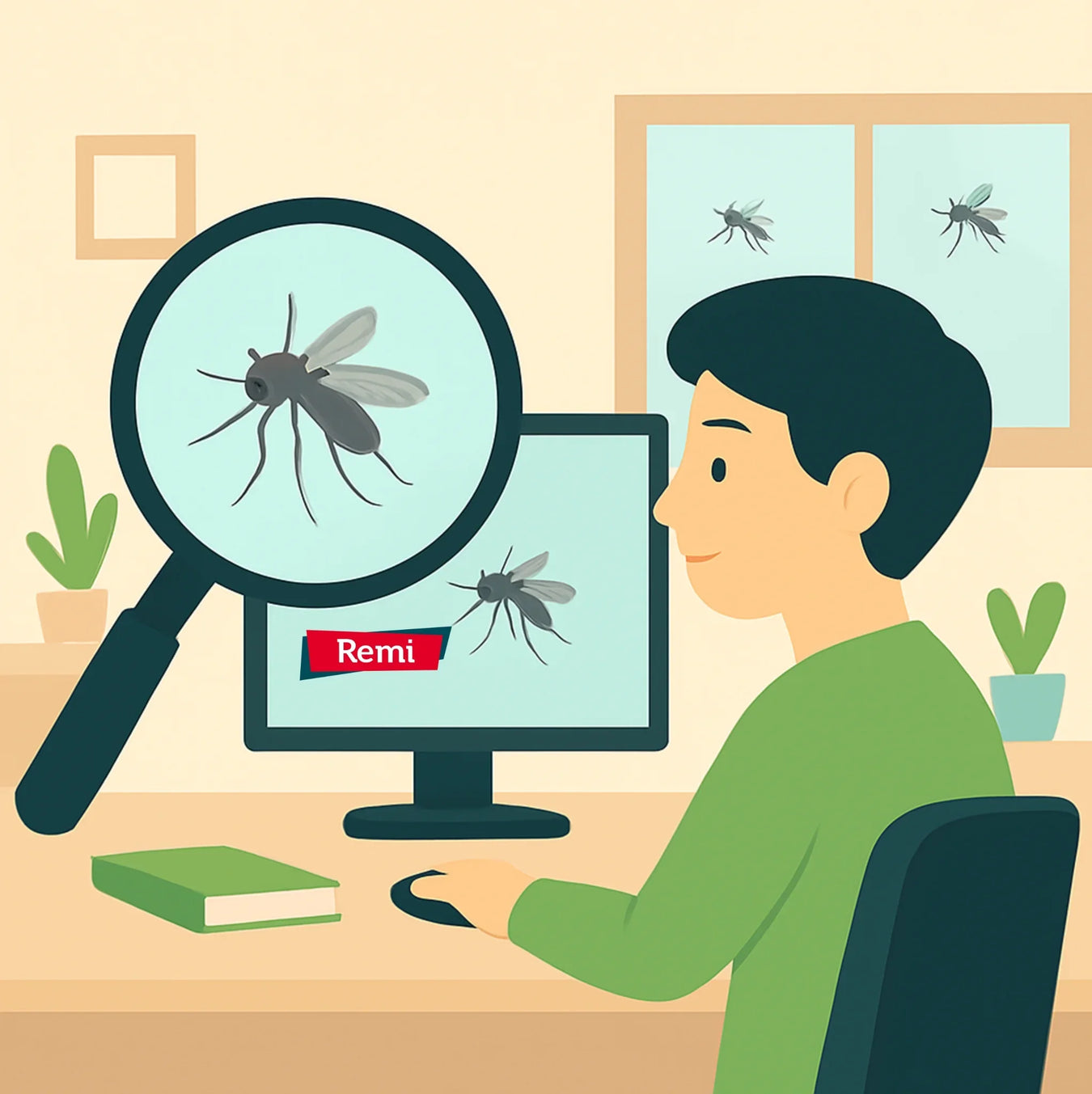 persona mirando como ahuyentar mosquitos