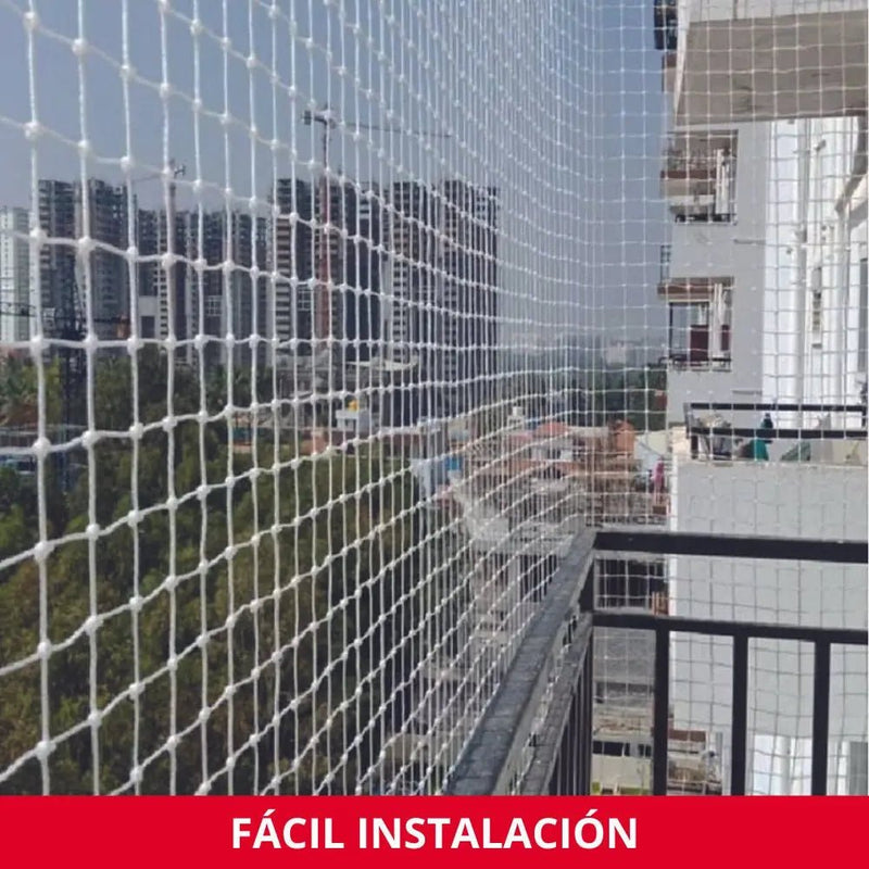 Red de Balcón para Gatos Blanca – Kit Completo con Fijaciones y Silicona para Balcones - Remi Hogar