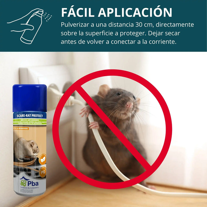 Spray repelente de roedores Scare-Rat Protect 500ml para proteção de cabos e materiais