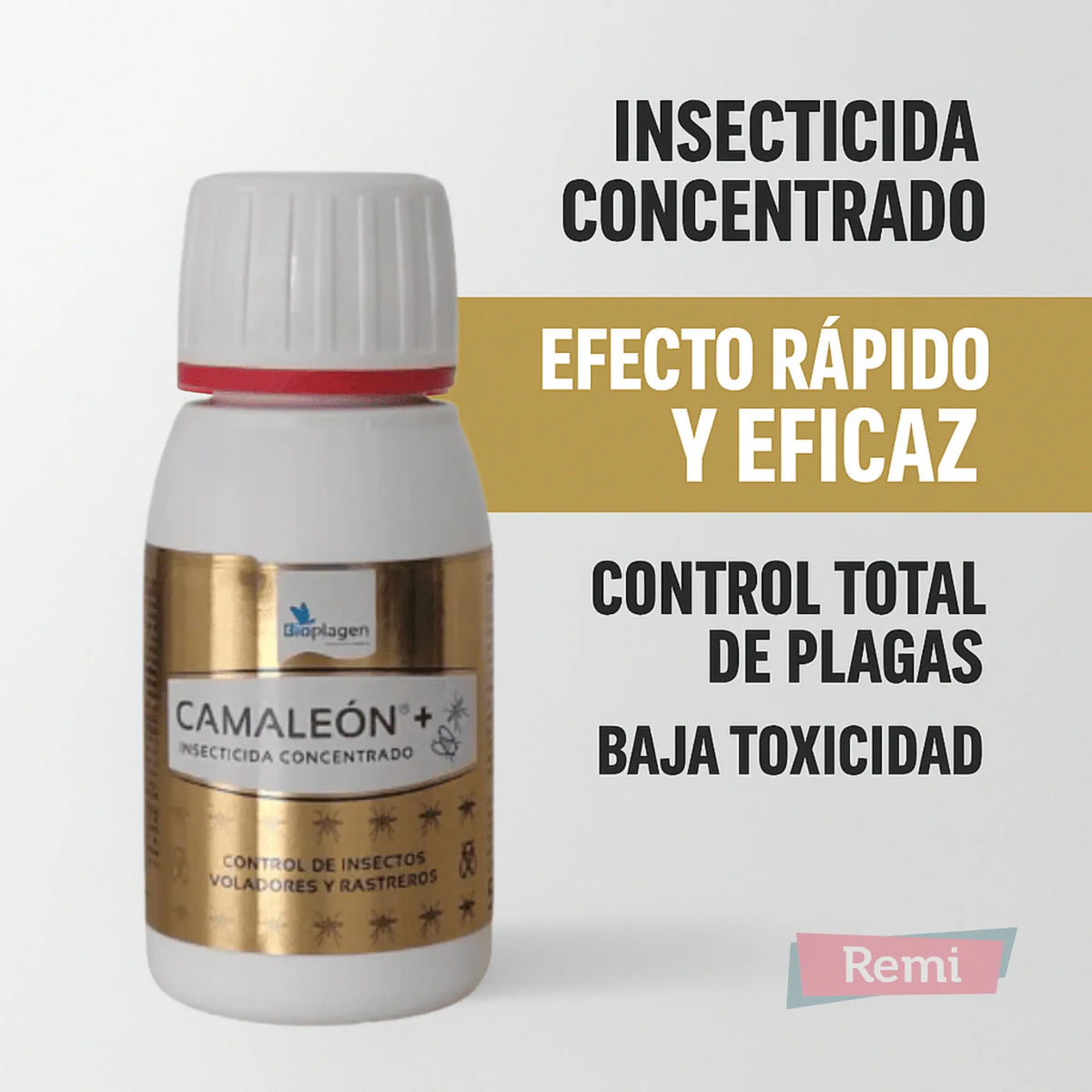 Camaleón Plus insecticida concentrado 50 ml Bioplagen para eliminar insectos voladores y rastreros con acción rápida.