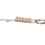 Crimps de cobre niquelado 2,4 mm para fijación de alambre en sistemas antiaves, pack de 100 unidades.