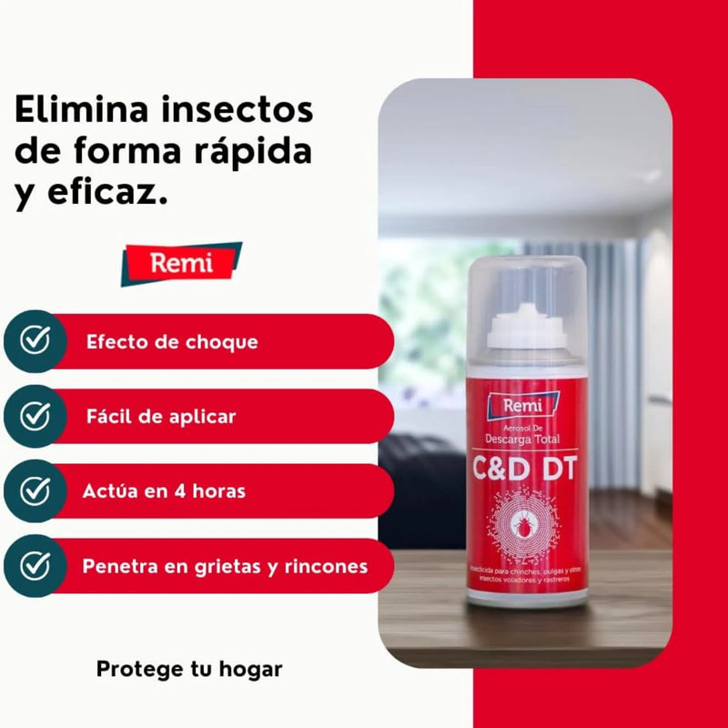 Descarga Total - Descarga Spray Insecticida para Insectos Rastreros y Voladores 150 ml - Remi Hogar
