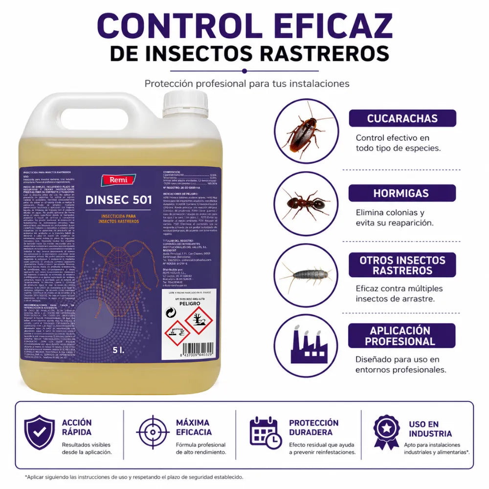 Fregasuelos insecticida profesional para el control de insectos rastreros