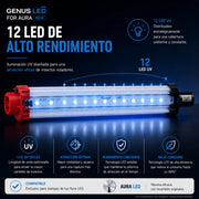 Genus LED Aura LED Pack 2 Tubos UV | Repuesto Original para Trampas de Insectos Voladores