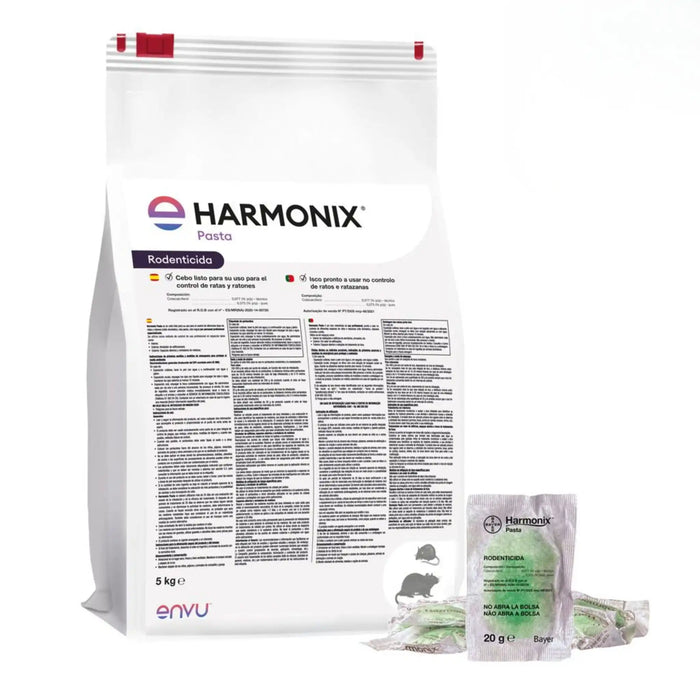 Isca raticida fresca com Colecalciferol 0,075% - Pasta Harmonix 5 kg