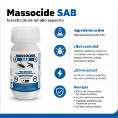 Insecticida concentrado Massocide SAB 250 ml Alfa-Cipermetrina 6%