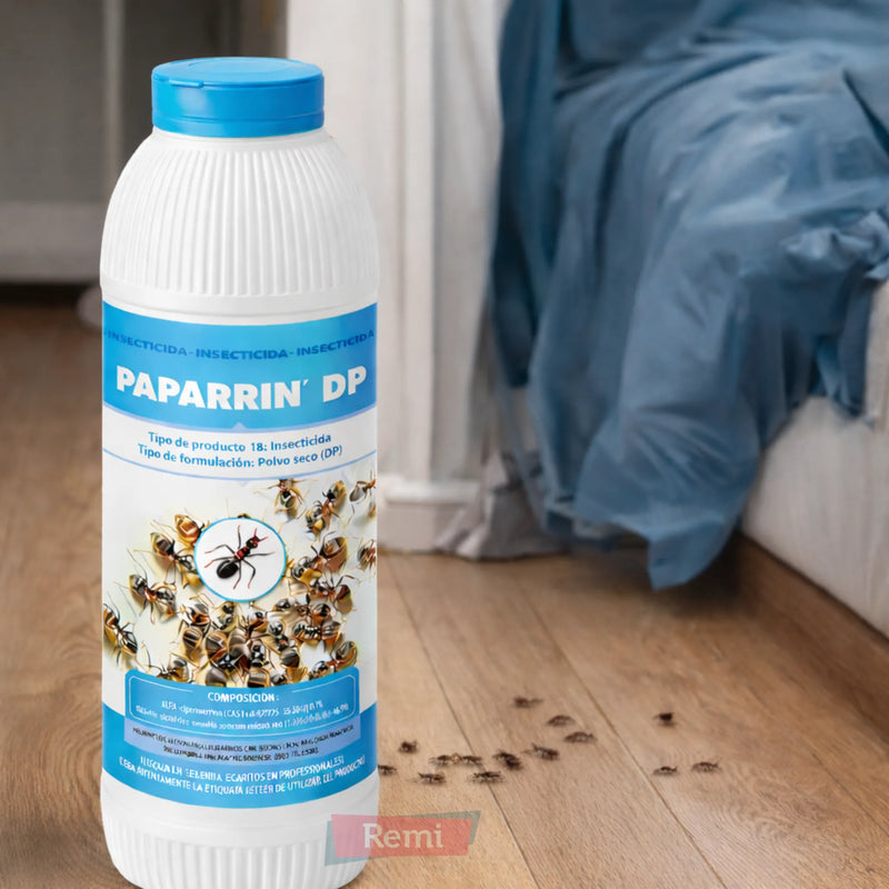 Polvo insecticida para hormigas, pulgas y cucarachas con efecto barrera Paparrín Massocide