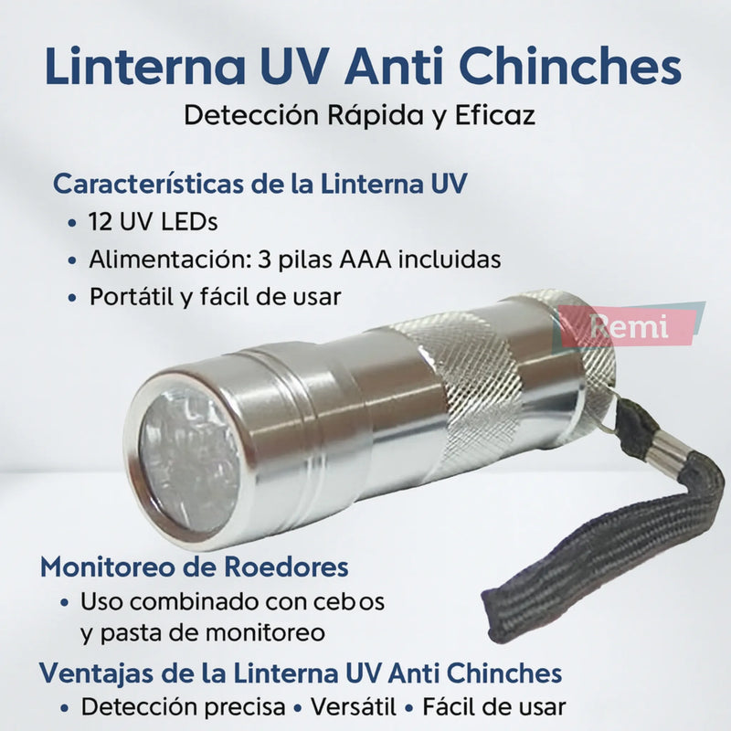 Linterna UV Anti Chinches - Remi Hogar - Remi Hogar