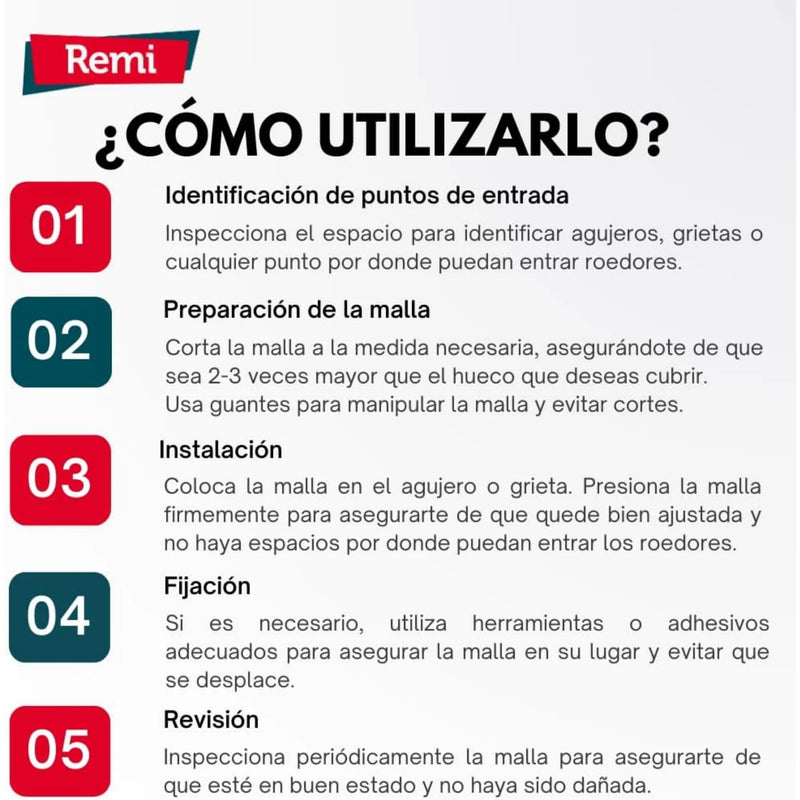 Malla Roedores 3 Metros - Remi Hogar - Remi Hogar