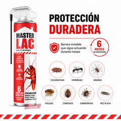 MASTERLAC PLUS DTF RASTREROS es un insecticida en aerosol diseñado para el control eficaz de insectos rastreros.