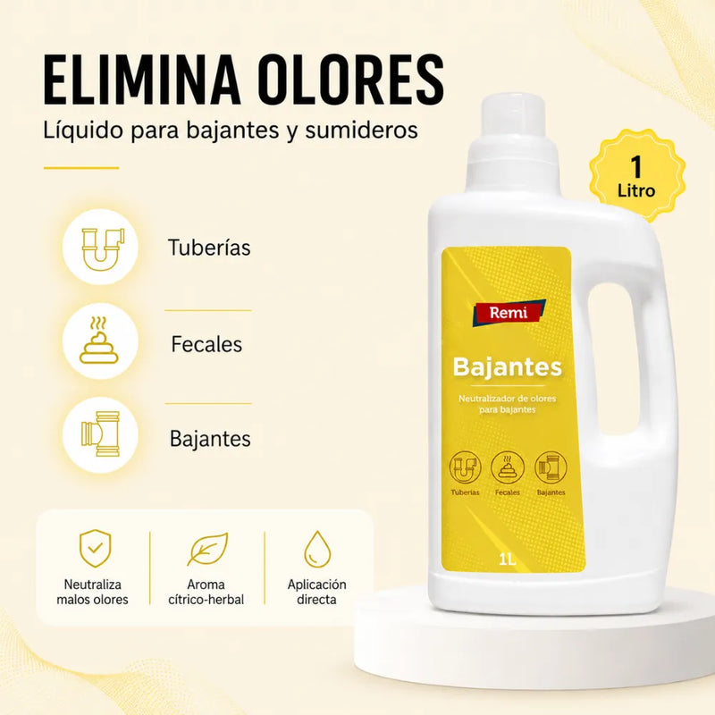 Neutralizador de olores para desagües, tuberías y bajantes