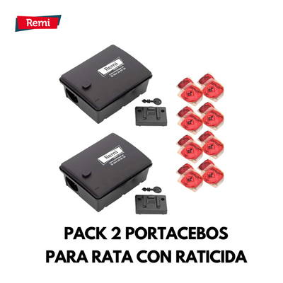 Pack de 2 porta-iscas para ratos com rodenticida - Remi Hogar