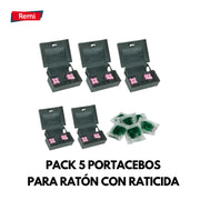 Pack 5 portacebos ratones con raticida - Remi Hogar - Remi Hogar