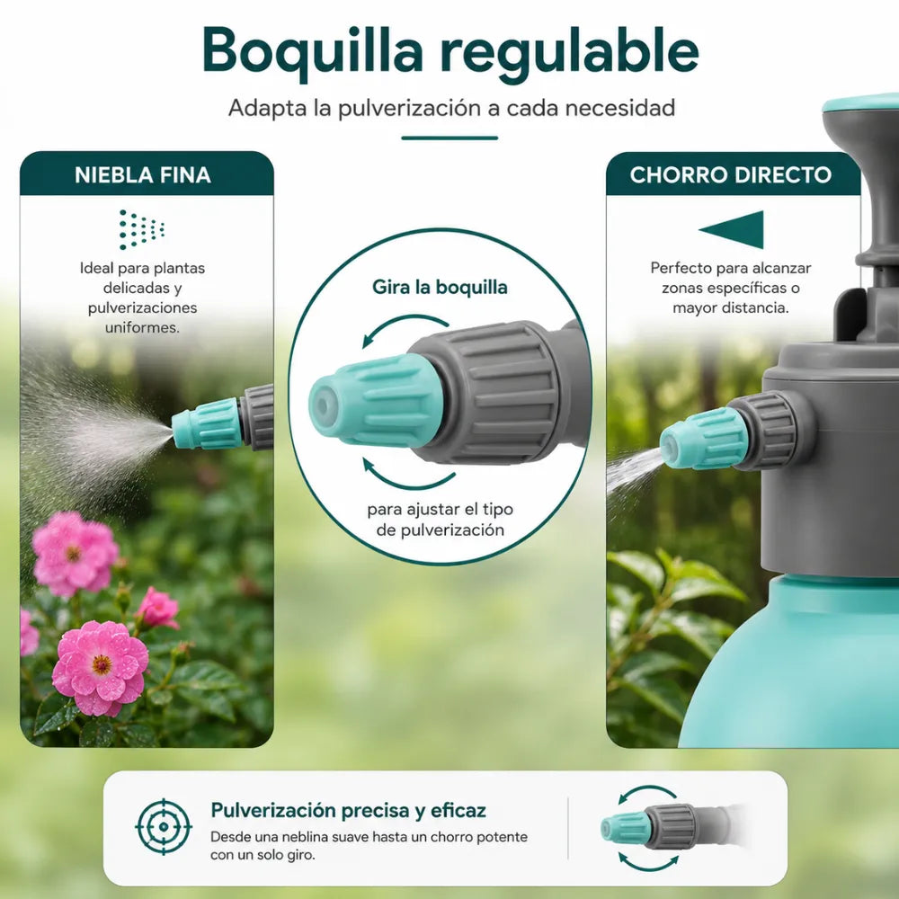 Pulverizador manual de 2 litros para jardín, huerto y limpieza