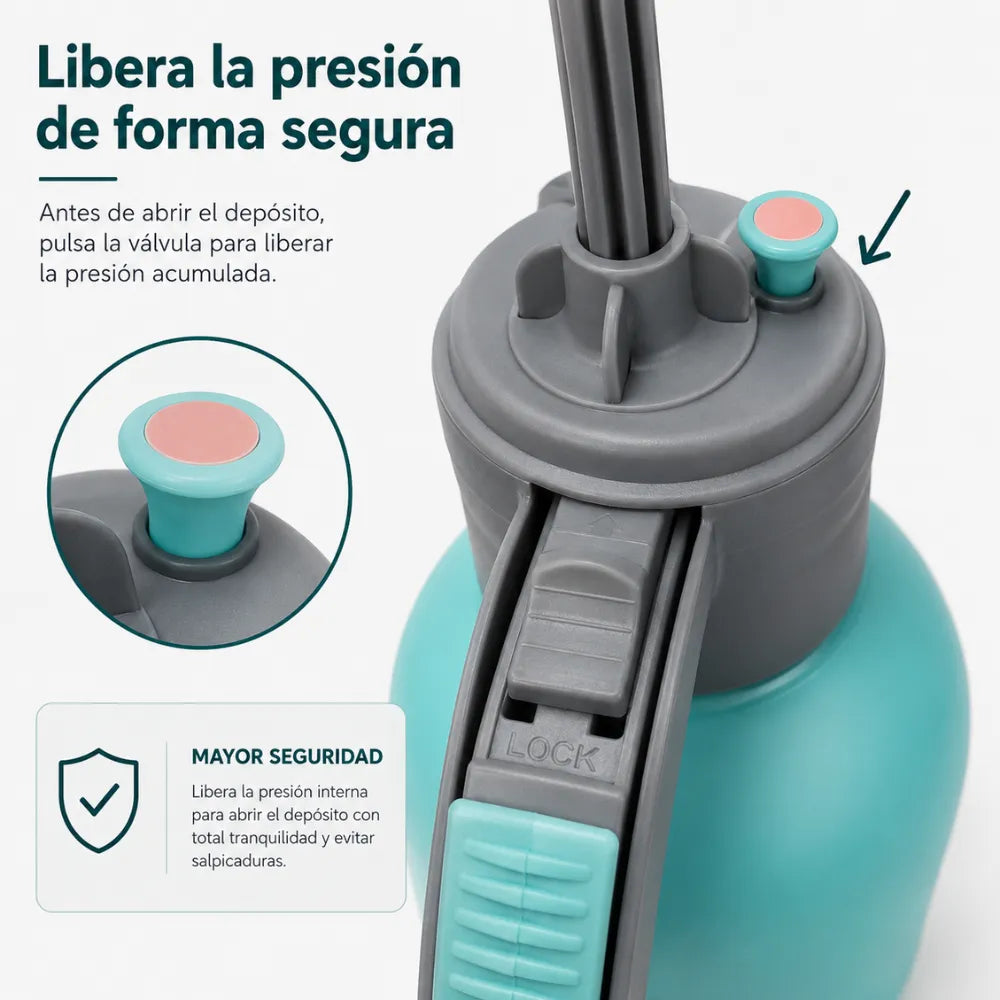 Pulverizador manual de 2 litros para jardín, huerto y limpieza