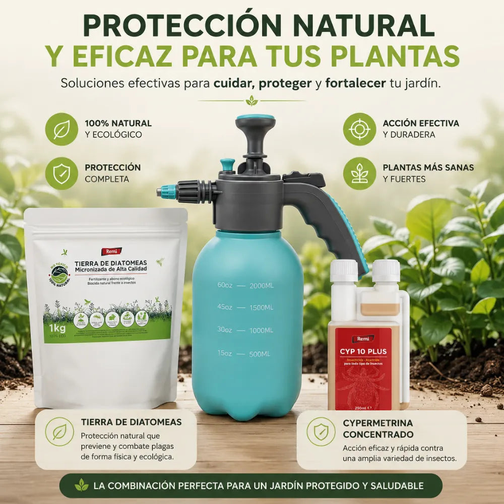 Pulverizador manual de 2 litros para jardín, huerto y limpieza