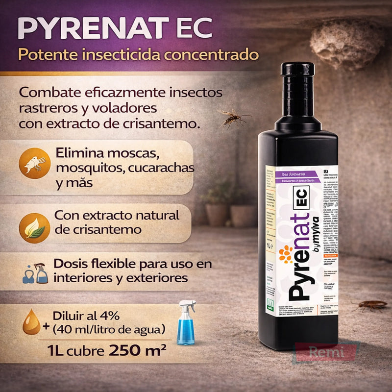 Insecticida concentrado Pyrenat EC para mosquitos, moscas y cucarachas para pulverización