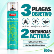 Insecticida en aerosol perfumado para combatir insectos voladores en el hogar contra moscas, mosquitos y polillas