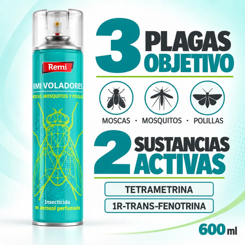Insecticida en aerosol perfumado para combatir insectos voladores en el hogar contra moscas, mosquitos y polillas