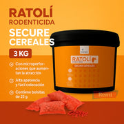Ratolí Rodenticida Secure Cereales 3 Kg (Bolsas 25 gr) - Biocides - Remi Hogar