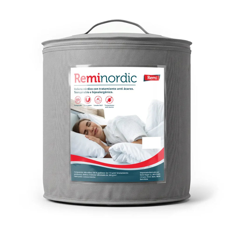 Relleno Nórdico Antiácaros y Antibacteriano RemiNordic Fibra Siliconada 300 g/m² Transpirable, Lavable y Certificado OEKO-TEX