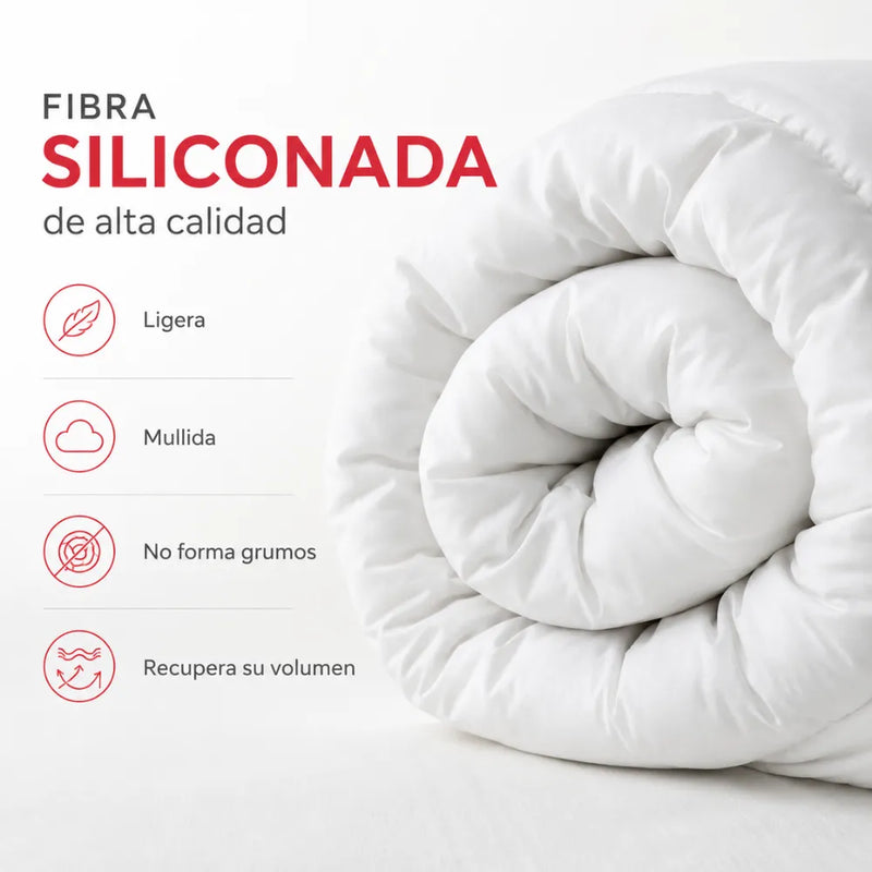 Relleno Nórdico Antiácaros y Antibacteriano RemiNordic Fibra Siliconada 300 g/m² Transpirable, Lavable y Certificado OEKO-TEX