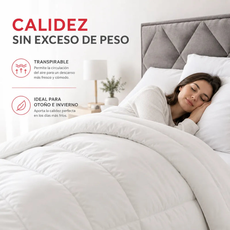Relleno Nórdico Antiácaros y Antibacteriano RemiNordic Fibra Siliconada 300 g/m² Transpirable, Lavable y Certificado OEKO-TEX