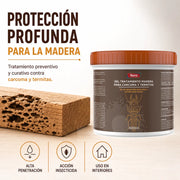 Gel Tratamiento Madera Carcoma y Termitas 400 ml Protector de Madera Listo para Usar en Interior