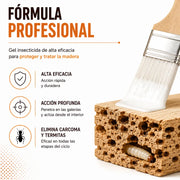 Gel Tratamiento Madera Carcoma y Termitas 400 ml Protector de Madera Listo para Usar en Interior