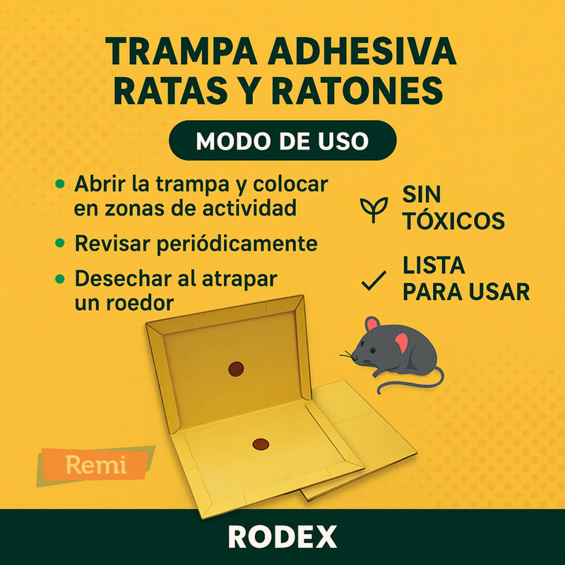 Trampa Adhesiva Ratas Ratones - Rodex - Remi Hogar