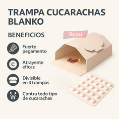 Trampa Cucarachas con Pastillas Atrayentes Cucarachas - Blanko - Remi Hogar