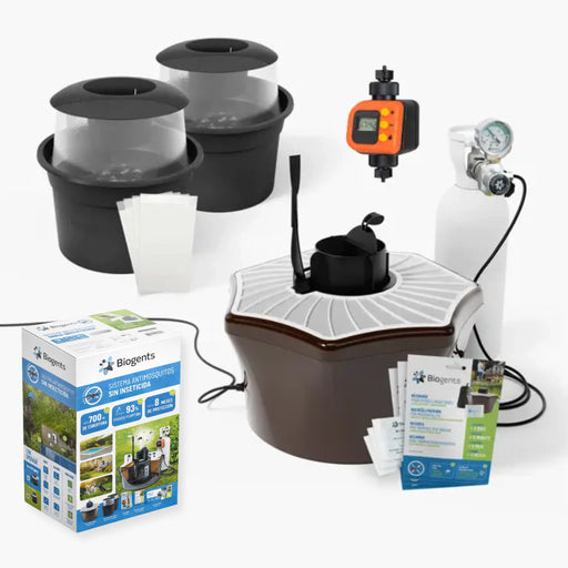 Trampa mosquitos Biogents CO2 hasta 700 m² con temporizador y atrayente 6 meses. Control de Mosquito Tigre.