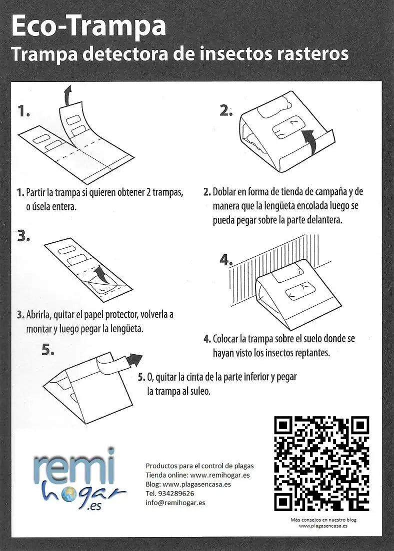 Trampa adhesiva para cucarachas - Remi Hogar