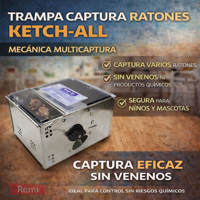 Trampa captura Ratones en metal galvanizado ketch all