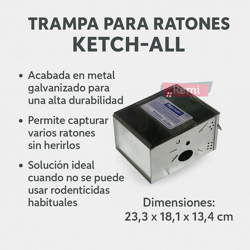 Trampa captura Ratones en metal galvanizado ketch all