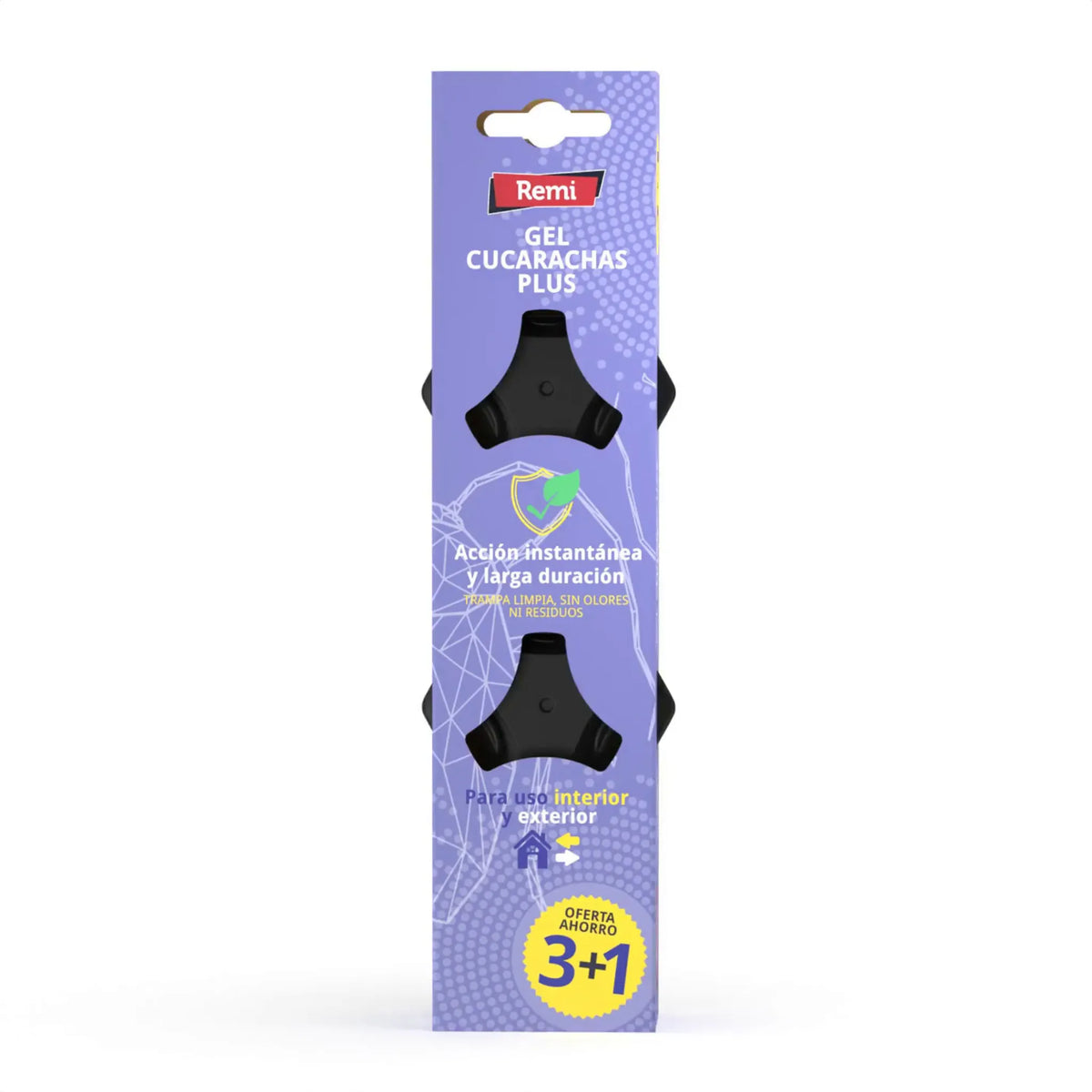 Trampas con cebo en gel para eliminar cucarachas en interiores y exteriores