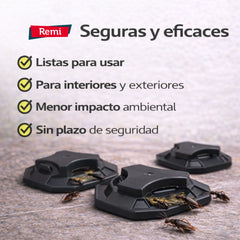 Trampas con cebo en gel para eliminar cucarachas en interiores y exteriores