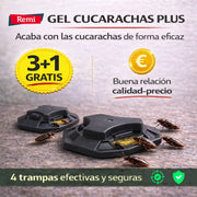 Trampas con cebo en gel para eliminar cucarachas en interiores y exteriores