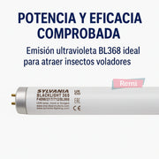 Tubo Inastillable Sylvania UV - 40W T12 BL368 - Remi Hogar