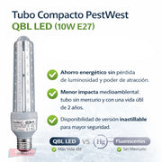Bombilla UV LED 10W E27 para moscas y mosquitos con bajo consumo para insectocutores Sunburst y Titan Omega