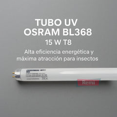 Tubo UV Osram - 15W T8 BL368 - Remi Hogar