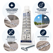 Adhesivo Especial Transparente 80 ml | Pegamento para Pinchos Antipalomas, Clips y Redes | Interior y Exterior