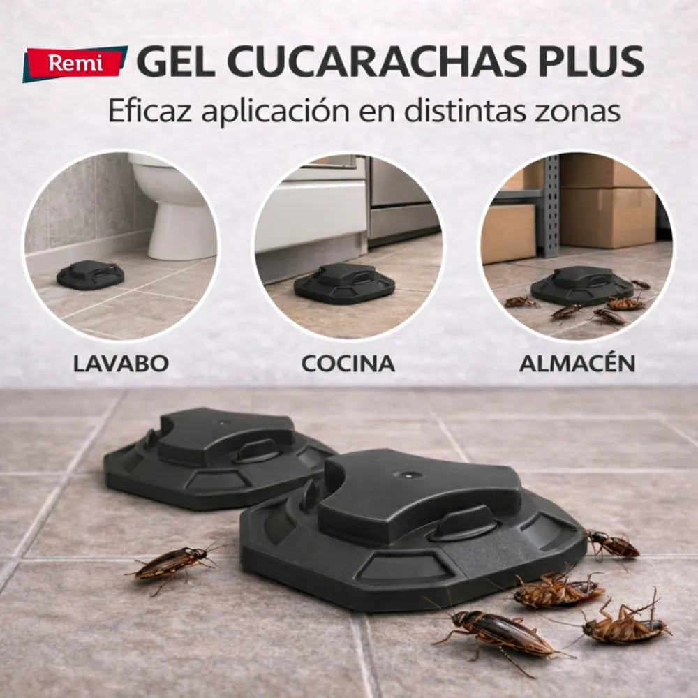 Trampas con cebo en gel para eliminar cucarachas en interiores y exteriores