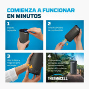 Recambios de gas Thermacell con hasta 12 horas de autonomía por cartucho. Pack de 4 cartuchos compatible con dispositivos Thermacell a gas.