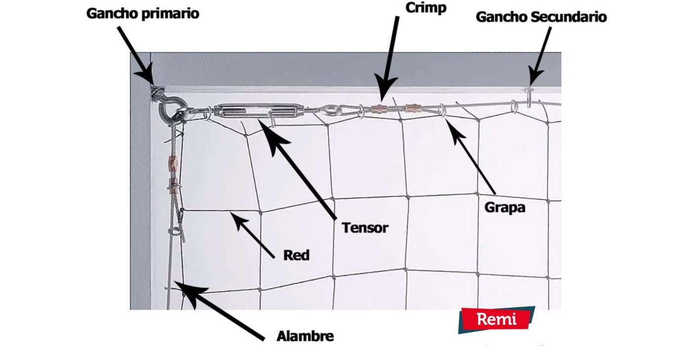 Red Ignífuga Paloma - 10m x 10m - 5 cm (Bajo Pedido) - Remi Hogar - Remi Hogar