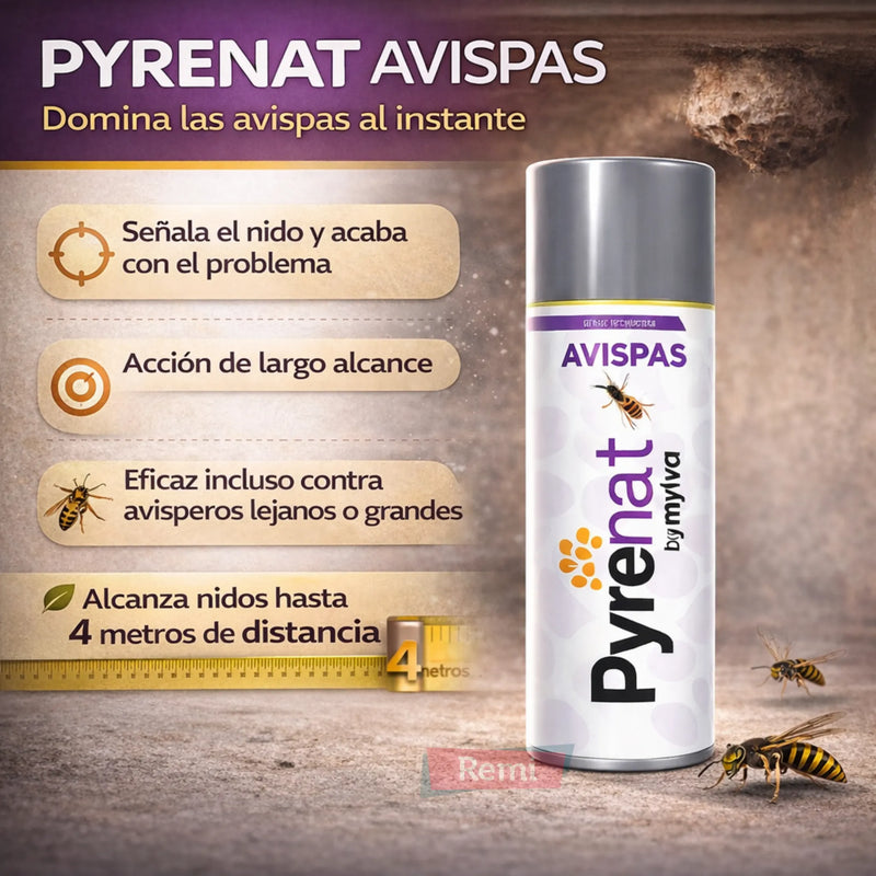 Spray insecticida para avispas y avisperos con piretrinas naturales Pyrenat