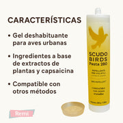 Scudo Birds Pasta Gel - Deshabituante natural para palomas y aves urbanas - Remi Hogar