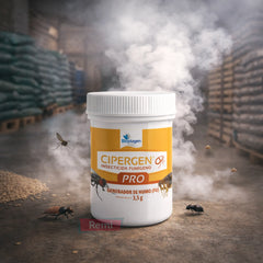 CIPERGEN PRO Fumígeno para moscas, cucarachas, pulgas y plagas del grano en recintos cerrados