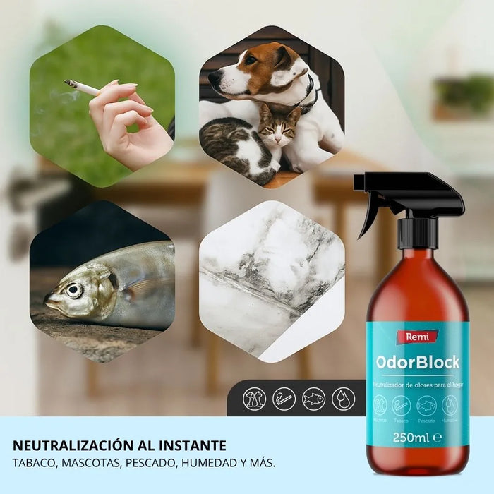 Spray neutralizador de odores multiuso OdorBlock - Remi Hogar