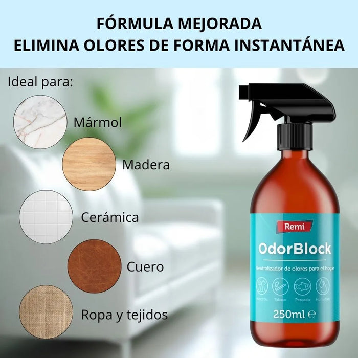 Spray neutralizador de odores multiuso OdorBlock - Remi Hogar